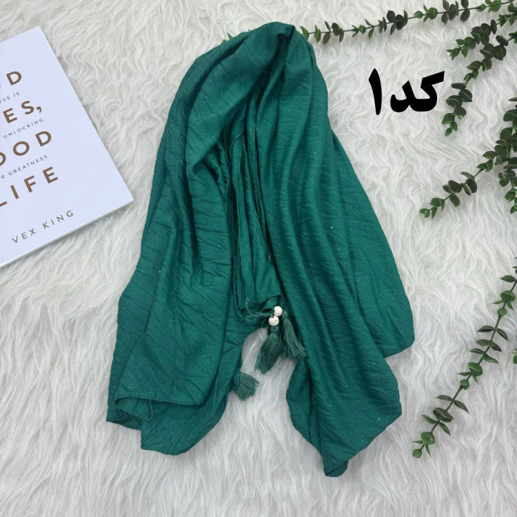 شال ساده شاین دار نخی قواره بزرگ 190×75 زنانه مناسب استفاده روزمره بدون آبرفت و چروک