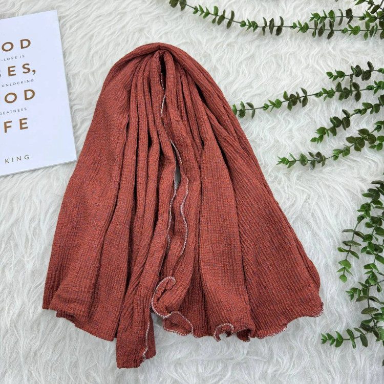 شال ساده نخی وارداتی کد 941 قواره 210x80 سانتیمتر بدون آبرفت و رنگ رفت