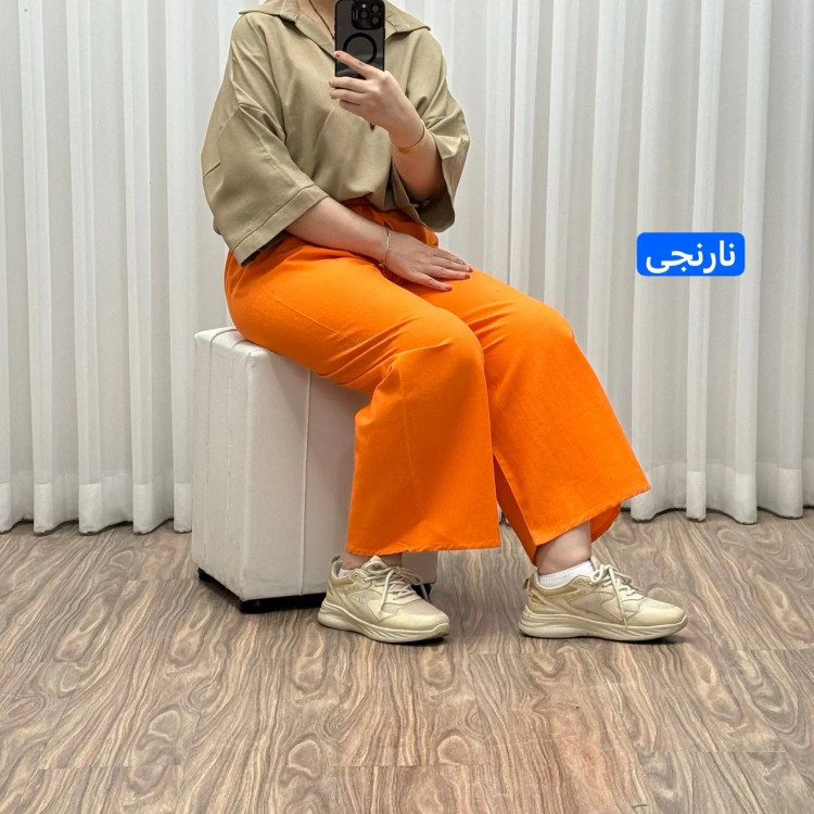 شلوار لنین فری سایز زنانه کد 1088 مناسب تا سایز 50 تنخور شیک و راحت چهارفصل بدون آبرفت و رنگ رفت