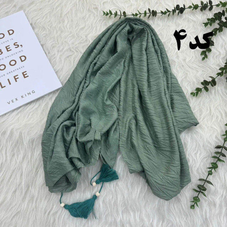 شال ساده شاین دار نخی قواره بزرگ 190×75 زنانه مناسب استفاده روزمره بدون آبرفت و چروک