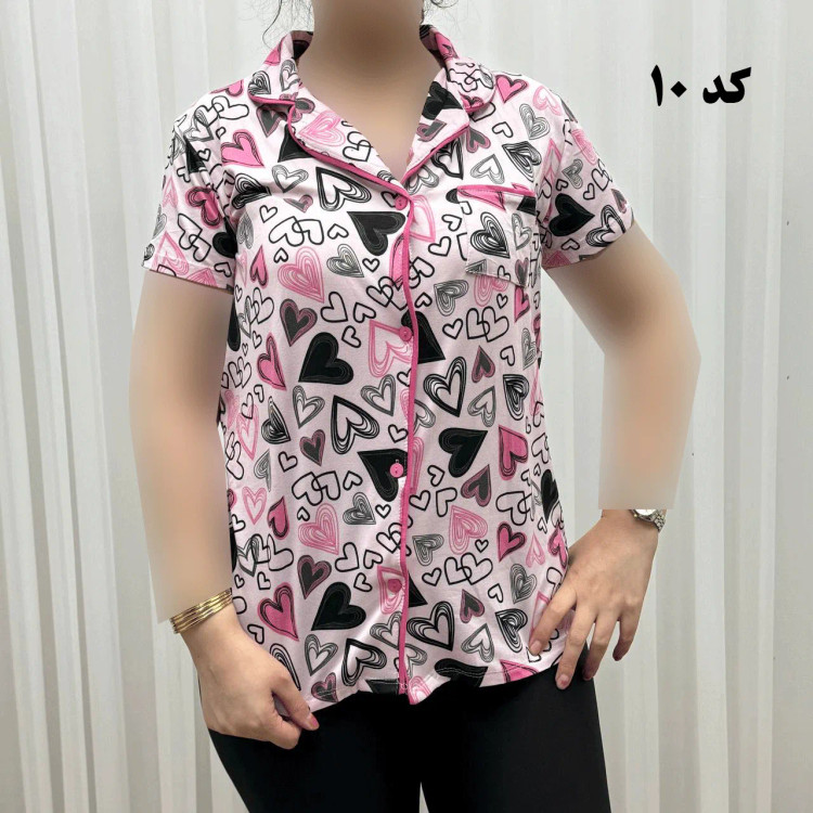 لباس خواب جلو باز وارداتی زنانه کد 1161 جنس اسپاندکس و پلی استر چهارفصل راحت تنخور سایز S M L