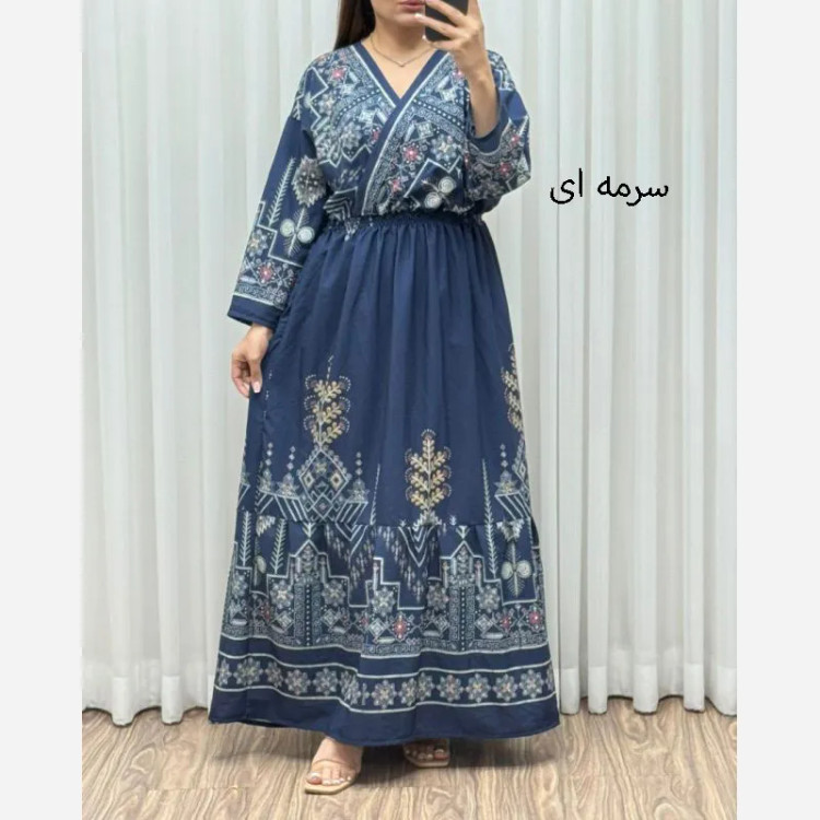 پیراهن ساحلی چپ و راستی مدل دیجیتال فلور بوگاتی فری سایز تا 46 کمربنددار چهارفصل زنانه شیک