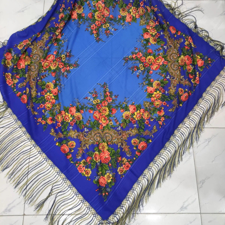 روسری ترکمنی پشمی اصیل پاولوا پوزاد کد R100185 قواره 148x148 روسیه