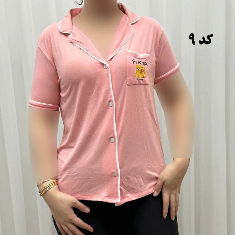 لباس خواب جلو باز وارداتی زنانه کد 1161 جنس اسپاندکس و پلی استر چهارفصل راحت تنخور سایز S M L