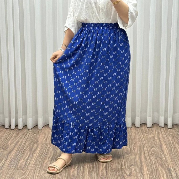 دامن پارچه خارجی مدل Fendi کد 1368 فری سایز تا 48 قد 97 سانتیمتر جنس پفکی چهارفصل زنانه شیک راحت