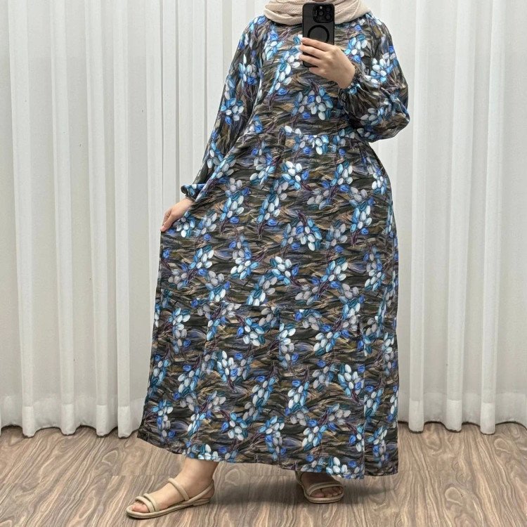 پیراهن نخی خارجی مدل ارکیده فری سایز تا 46 چهارفصل شیک و راحت زنانه