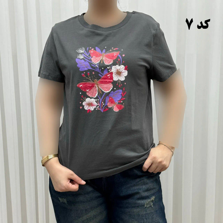 تیشرت طرحدار وارداتی کد 1172 بدون آبرفت و رنگ رفت چروک نمیشود سایزبندی کامل