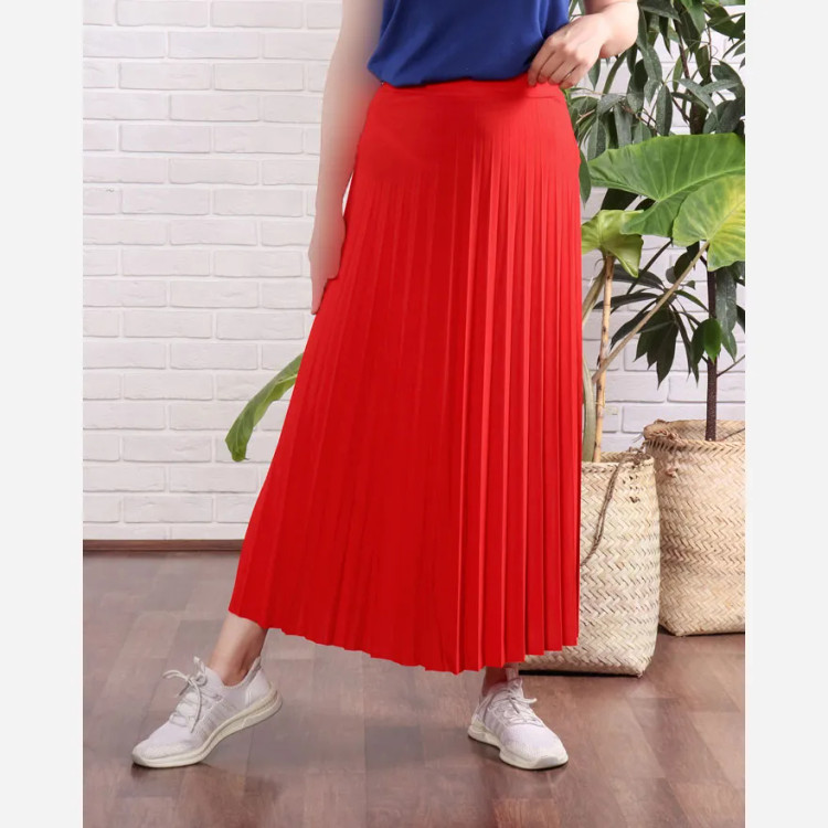 دامن پلیسه زنانه جودون گرم بالا فری سایز (36 تا 46) بدون آستر 6 رنگ