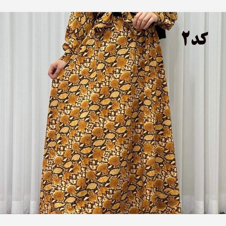 دامن زنانه بلند کرپ الیزه طرح پلنگی فری سایز تا 50 چهارفصل شیک راحت بدون آبرفت و چروک