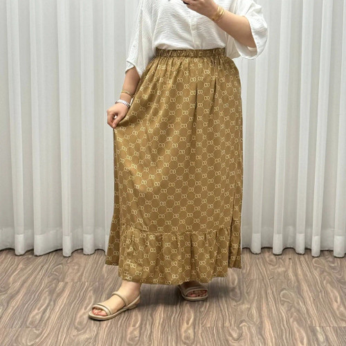 دامن پارچه خارجی گوچی کد 1369 فری سایز تا 48 قد 97 سانتیمتر جنس پفکی چهارفصل زنانه شیک راحت