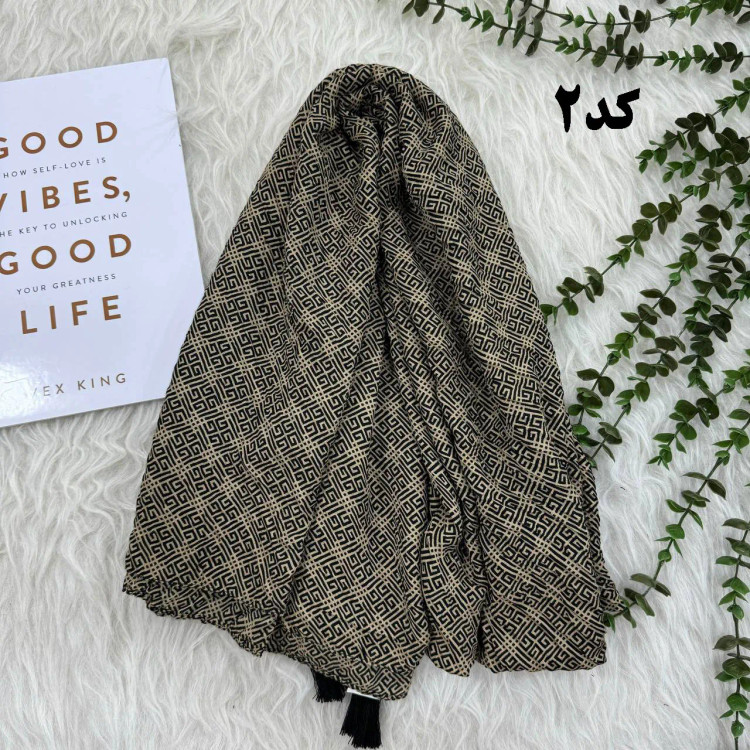 شال نخی طرحدار برشکا مدل جیوانچی کد 1349 قواره 200x85 بدون آبرفت و چروک
