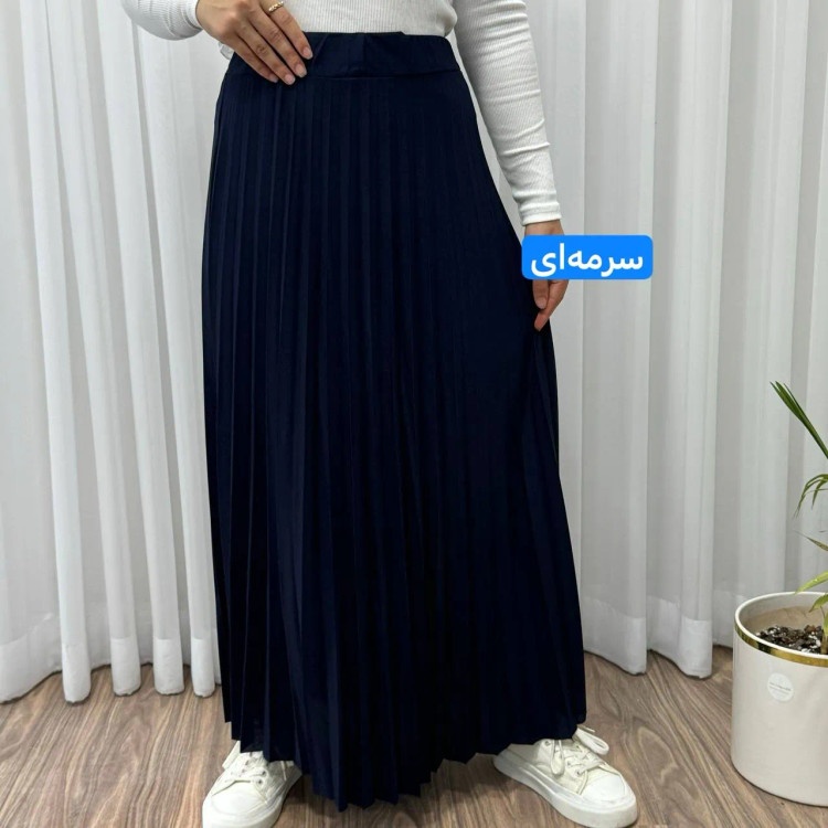 دامن پلیسه زنانه جودون گرم بالا فری سایز (36 تا 46) بدون آستر 6 رنگ