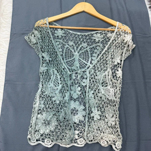 رومایویی قلاب بافی فری سایز شیک کد 1048 مناسب تا سایز 42 زنانه چهارفصل