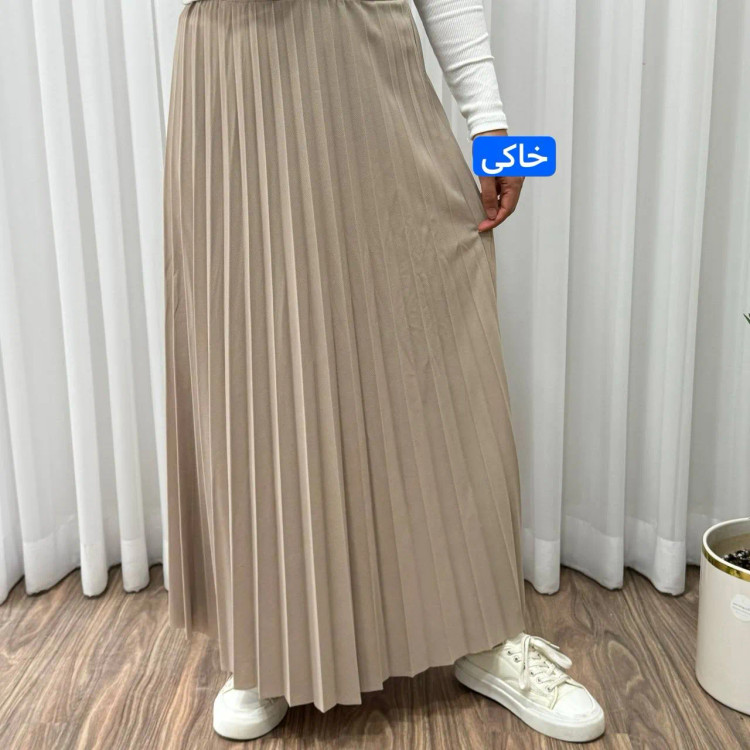 دامن پلیسه زنانه جودون گرم بالا فری سایز (36 تا 46) بدون آستر 6 رنگ
