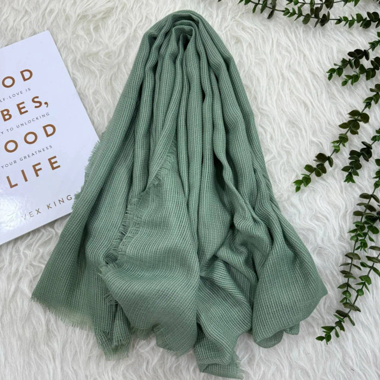 شال کنفی لبه ریش نخی قواره بزرگ 200x80 سانتیمتر کد 1339 بدون آبرفت و رنگرفت