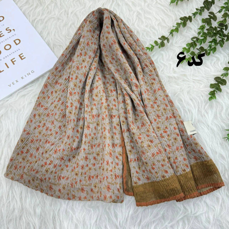 شال گلریز وارداتی کد 982 نخی بدون آبرفت و رنگ رفت 200x85 سانت