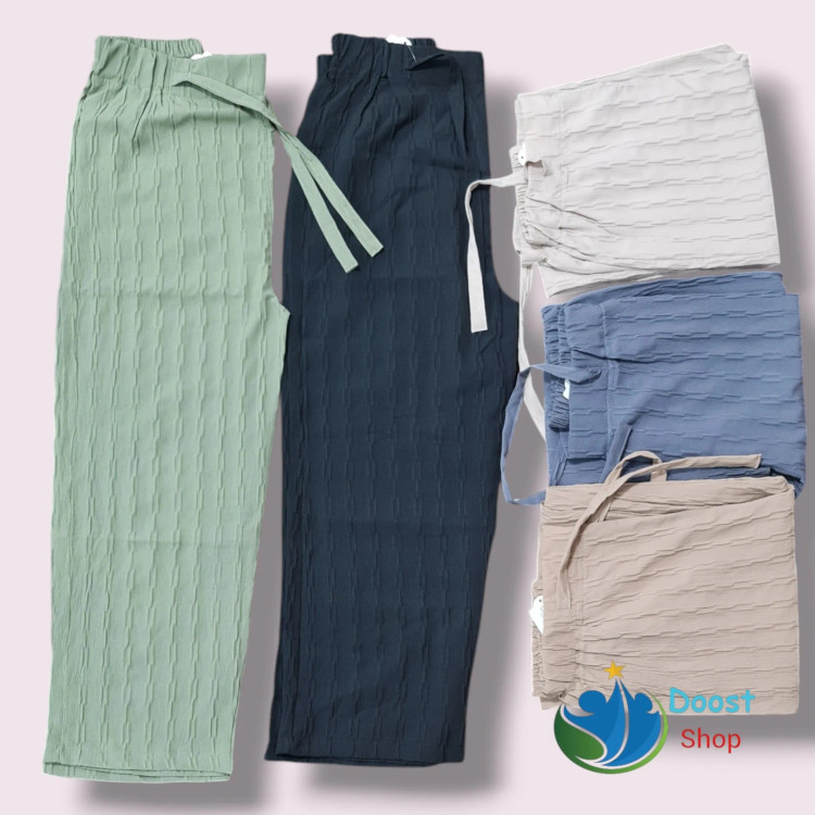 شلوار زنانه آیوا طرح زنجیری بگ فاق بلند سایز 38 تا 48