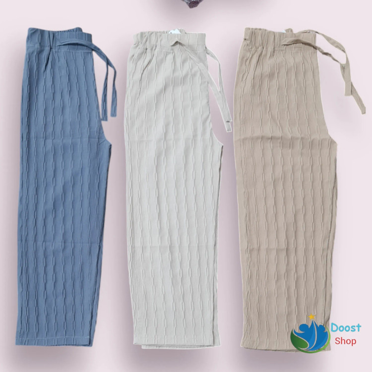 شلوار زنانه آیوا طرح زنجیری بگ فاق بلند سایز 38 تا 48