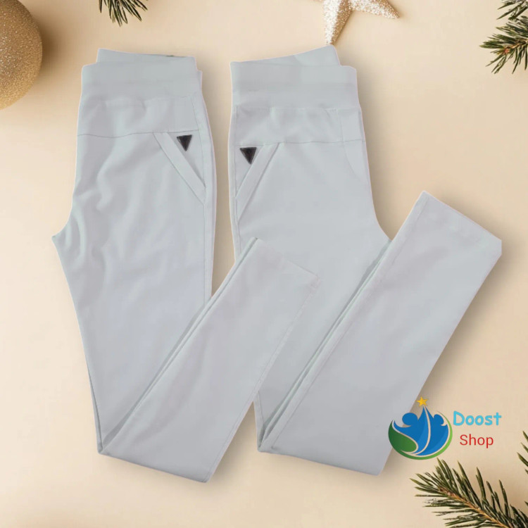 شلوار زنانه بنگال سفید راسته جذب قد 100 سایزبندی 38 تا 48 روزمره اداری