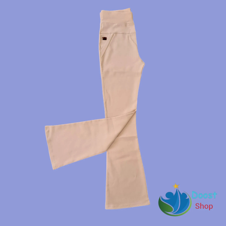 شلوار دمپاگشاد زنانه بنگال کش کرم سایز 38 تا 48
