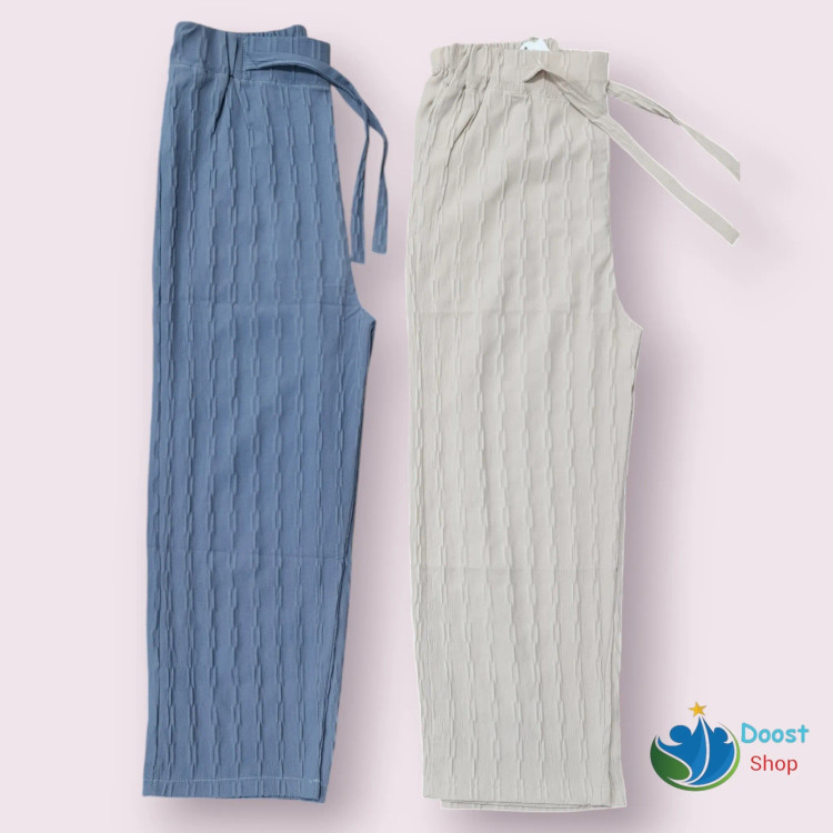 شلوار زنانه آیوا طرح زنجیری بگ فاق بلند سایز 38 تا 48