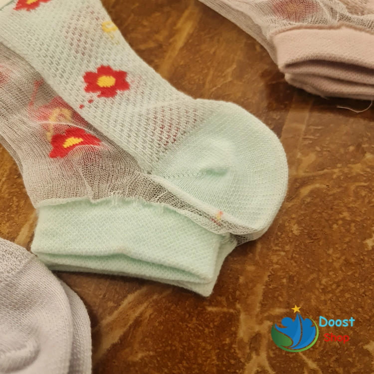 جوراب سیمی زنانه گلدار حامد سایز 38 تا 42
