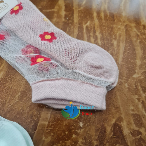 جوراب سیمی زنانه گلدار حامد سایز 38 تا 42