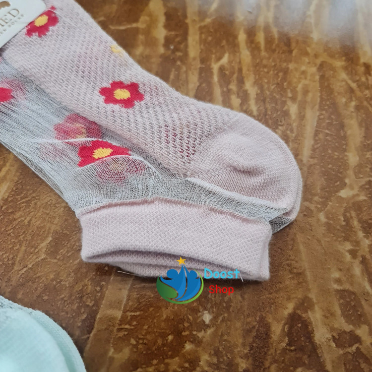 جوراب سیمی زنانه گلدار حامد سایز 38 تا 42