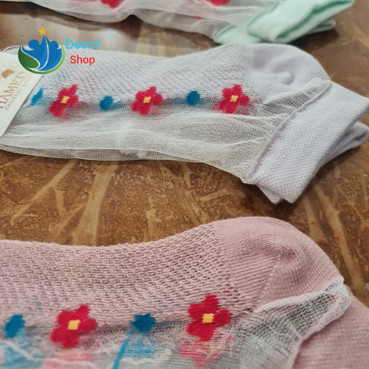 جوراب سیمی زنانه گلدار حامد سایز 38 تا 42