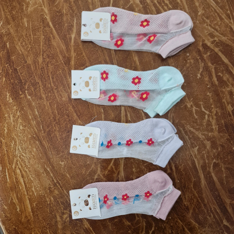 جوراب سیمی زنانه گلدار حامد سایز 38 تا 42