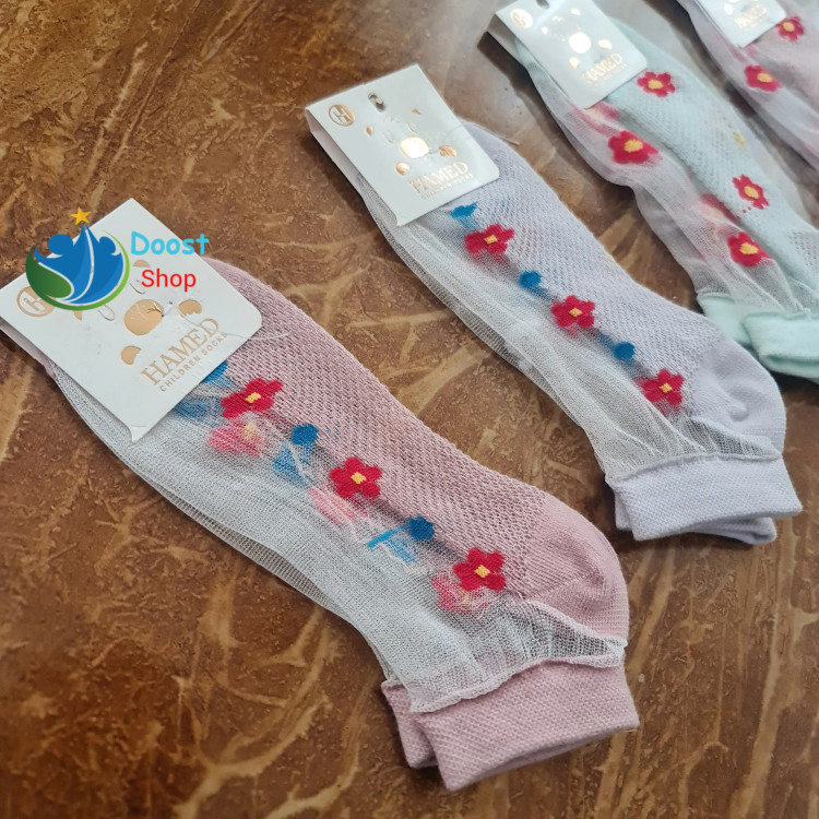 جوراب سیمی زنانه گلدار حامد سایز 38 تا 42