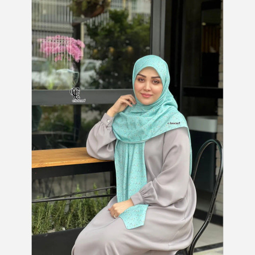 روسری نخ کاستوم طرح رعنا سایز 140 چرخ دوز