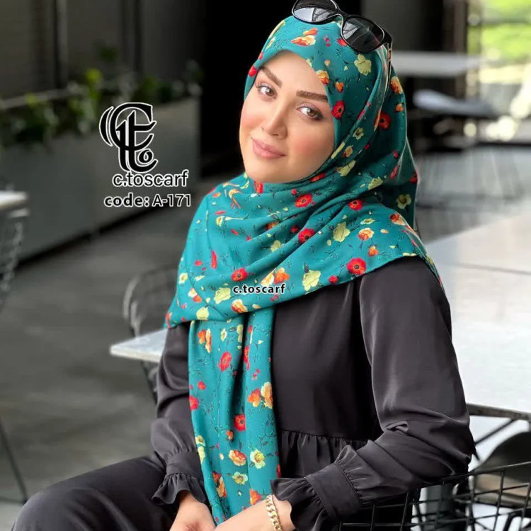 روسری نخ کاستوم سیتو طرح رزایه قواره بزرگ 140 سانتی متری