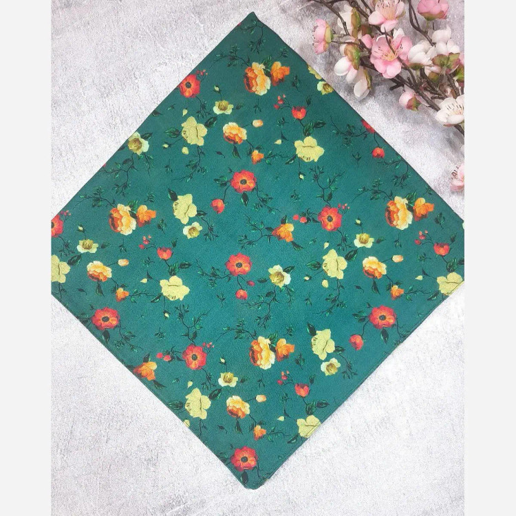 روسری نخ کاستوم سیتو طرح رزایه قواره بزرگ 140 سانتی متری