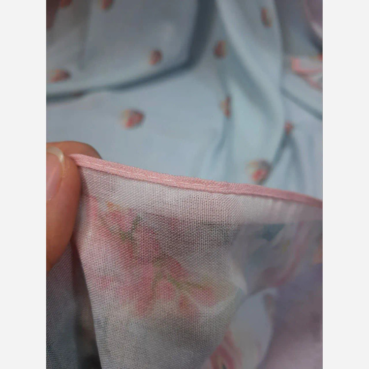 روسری نخ کاستوم طرح تبسم قواره بزرگ 140x140 سیتو صورتی آبی