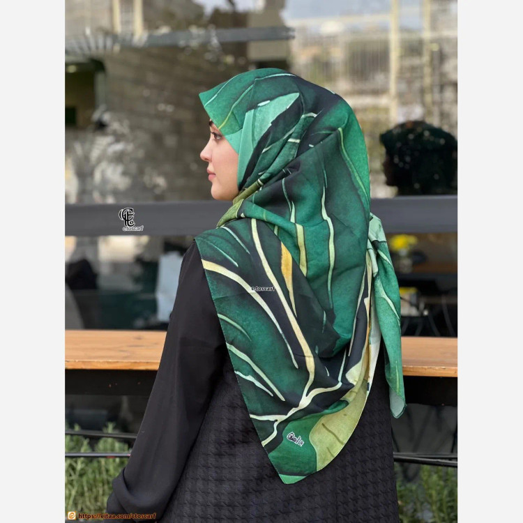 روسری نخ کاستوم طرح ضحا سایز 140 سبز