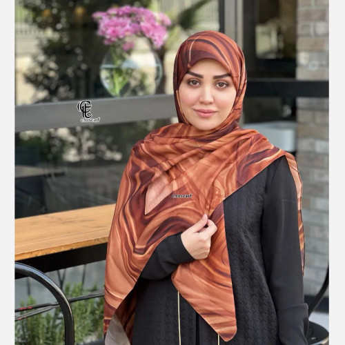 روسری نخ کاستوم طرح کهربا سایز 140 چرخ دوز