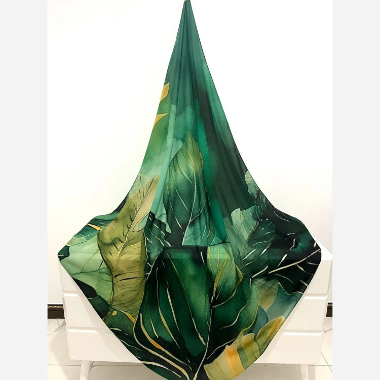 روسری نخ کاستوم طرح ضحا سایز 140 سبز