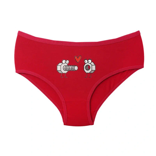 شورت زنانه اسلیپ طرح پیچ و مهره و آدمک کارتنی برند EMA نخ و پنبه