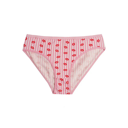 شورت اسلیپ زنانه نخی طرح راه راه لب برند لمون