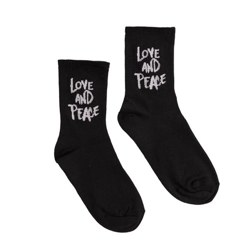 جوراب ساقدار طرح love and pace نخی فری سایز زنانه