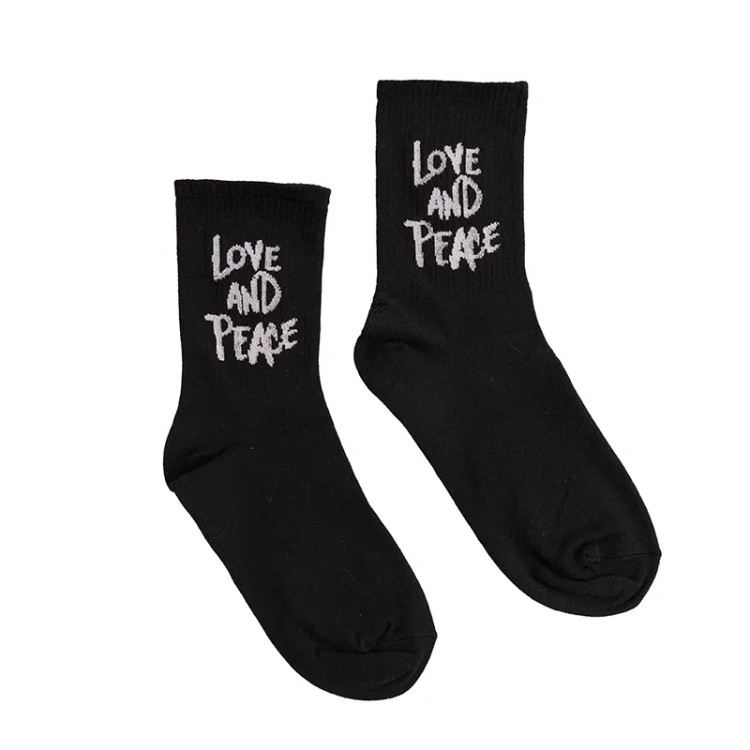 جوراب ساقدار طرح love and pace نخی فری سایز زنانه