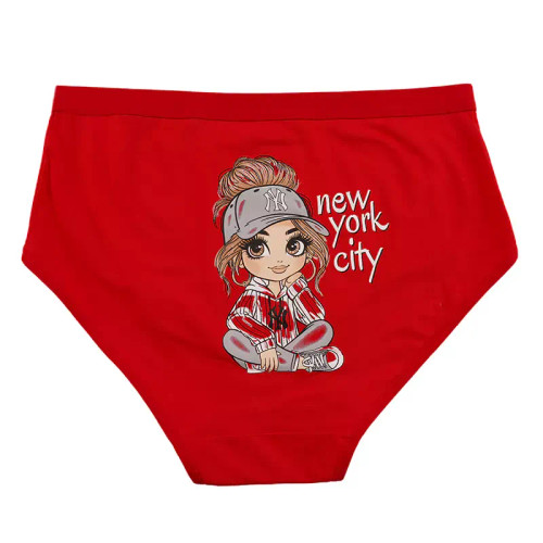 شورت اسلیپ زنانه نخی چاپی طرح دختر کلاه به سر بانوسایز 3XL