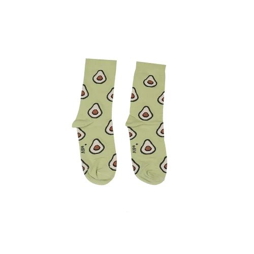 جوراب ساقدار نخی طرح آووکادو فری سایز زنانه