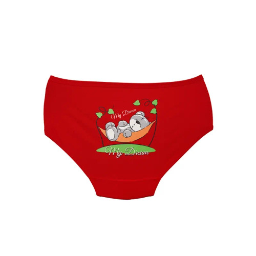 شورت زنانه اسلیپ نخی چاپی طرح خرس و درخت بانوسایز 3XL