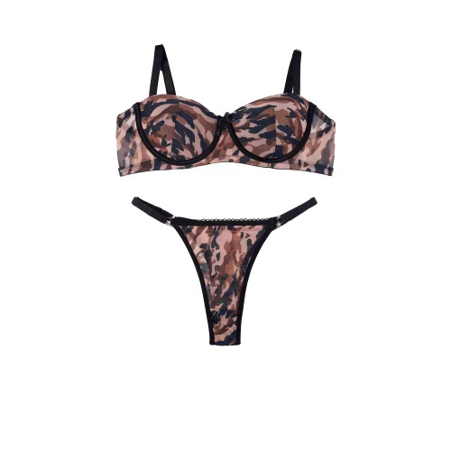 ست شورت و سوتین اسفنجی فنردار ارتشی برند شارمین لامبادا تور سایز 75 تا 90