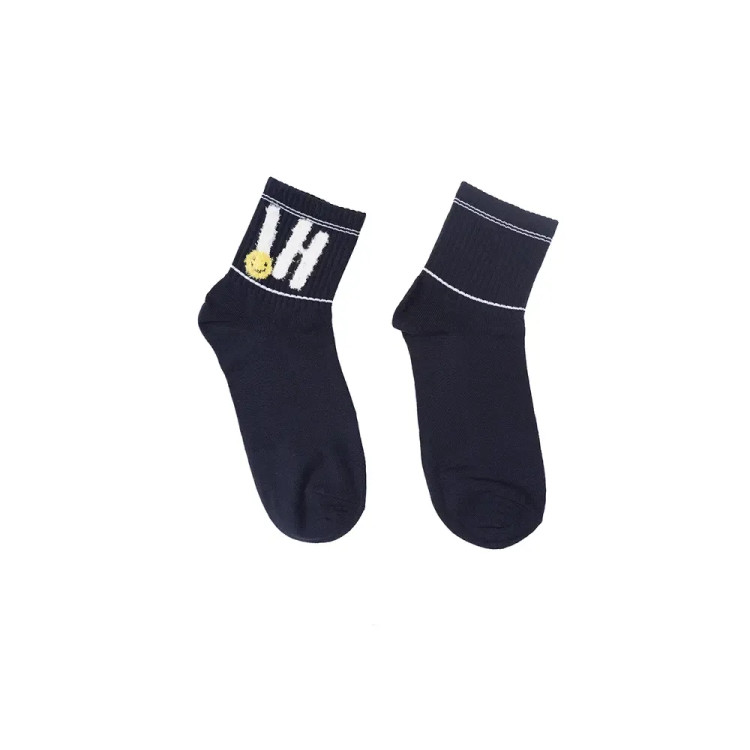 جوراب نیم ساق نخی طرح hi و ایموجی فری سایز 36 تا 41