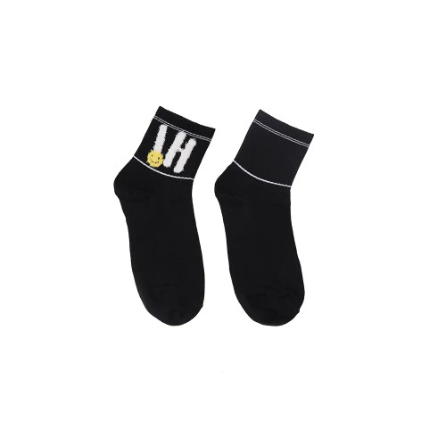 جوراب نیم ساق نخی طرح hi و ایموجی فری سایز 36 تا 41