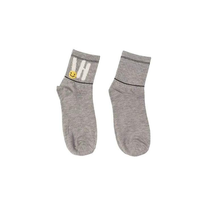 جوراب نیم ساق نخی طرح hi و ایموجی فری سایز 36 تا 41