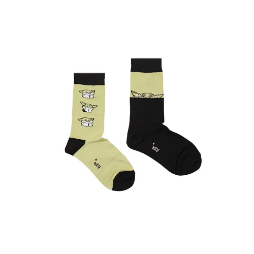 جوراب ساقدار تا به تا طرح بیبی یودا فری سایز نخی زنانه